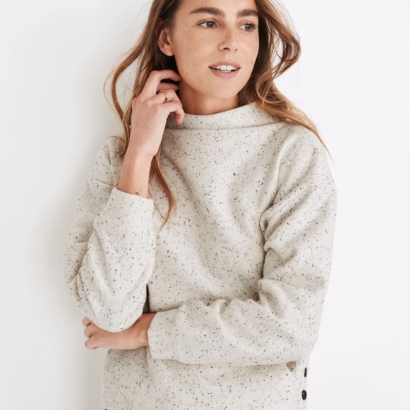 Madewell Donegal Mockneck Side-Button Sweatshirt - Picture 1 of 7